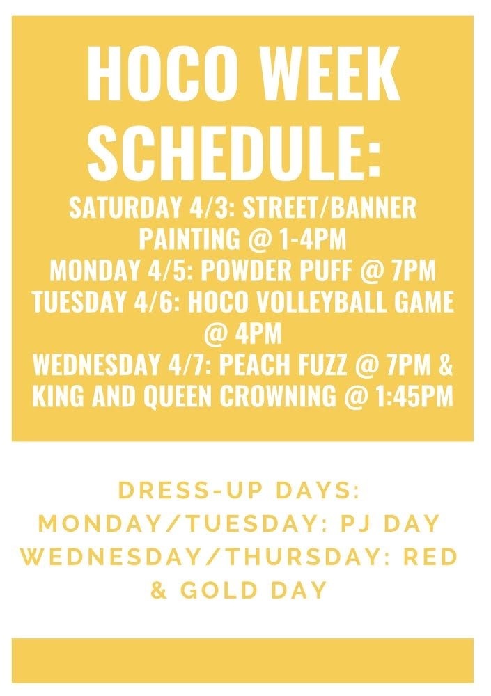 homecoming events schedule